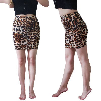 New Women's Short Leopard print Bag Skirt Leopard print Half
