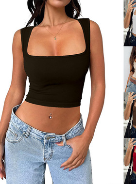 Women's summer sexy slim fit sleeve vest girls' vest top