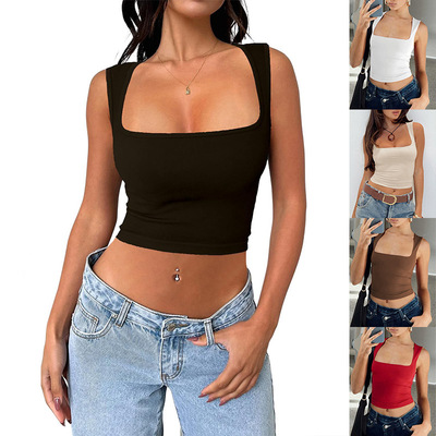 Women's summer sexy slim fit sleeve vest girls' vest top