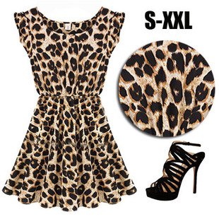Sexy leopard print dress mid waist 2022 summer women's dress