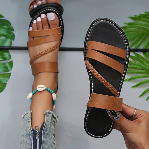 Slippers for women in summer plus size woven fashion flat s