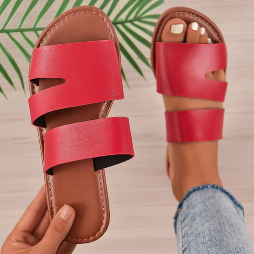 Summer slippers women's casual sandals, flat top plus size