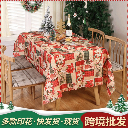 Tablecloth holiday decoration cover warm home Christmas tab