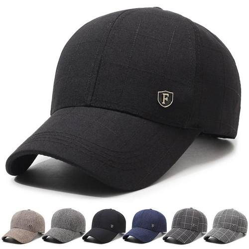 四季帽子男士鸭舌帽中老年透气韩版格子遮阳棒球帽新款休闲1217r