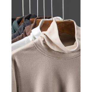 T恤上1226e 高领男纯色加加厚双面保暖内衣长袖 秋冬男士 德绒打底衫