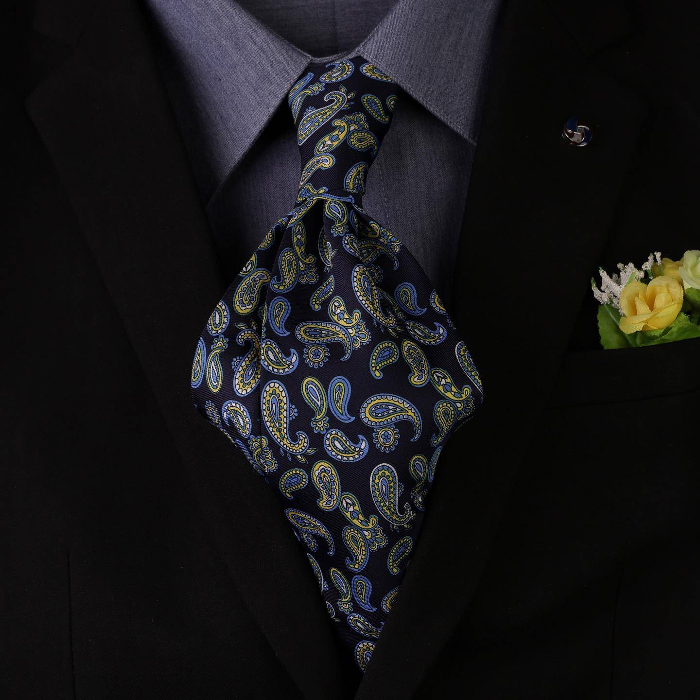 10CM藏腰果手打领带西装商务休闲宽版新郎结婚1125w