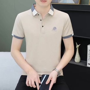T恤休闲百搭经典 时尚 带领短袖 0620b 短袖 男士 轻奢翻领衫 25新款
