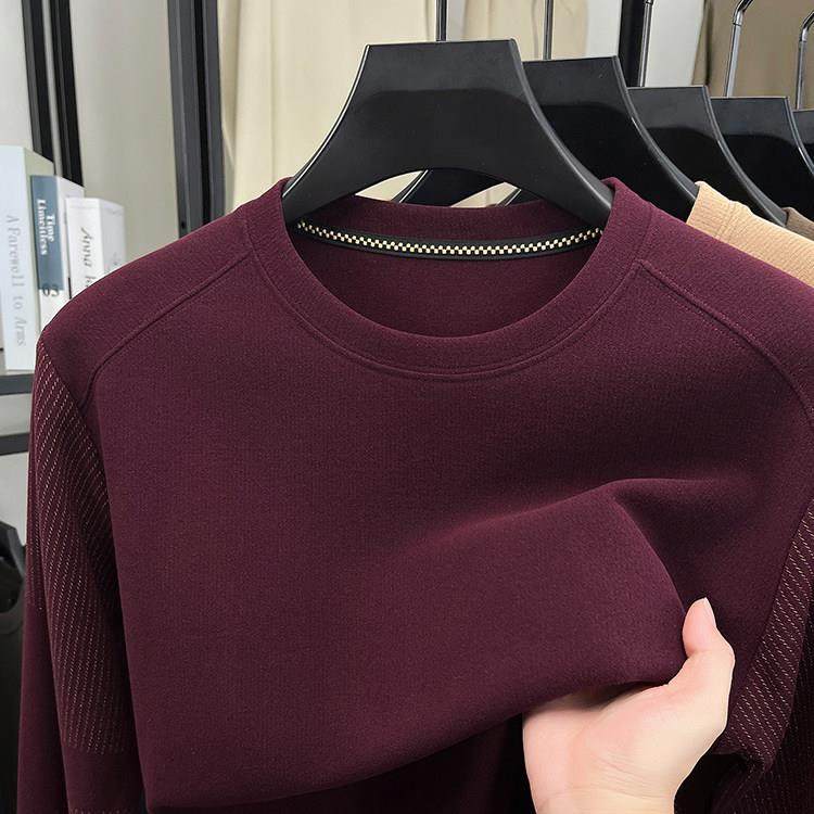 秋冬季双面卫衣男士秋季中年圆领打底衫休闲上衣长袖t恤0120k,男装,T恤,淘宝优惠券,粉丝福利购,淘宝优惠卷