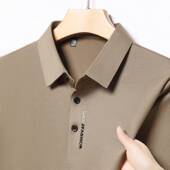 男士 0204w 宽松翻领百搭商务休闲爸爸上衣polo衫 中年短袖 t恤春季