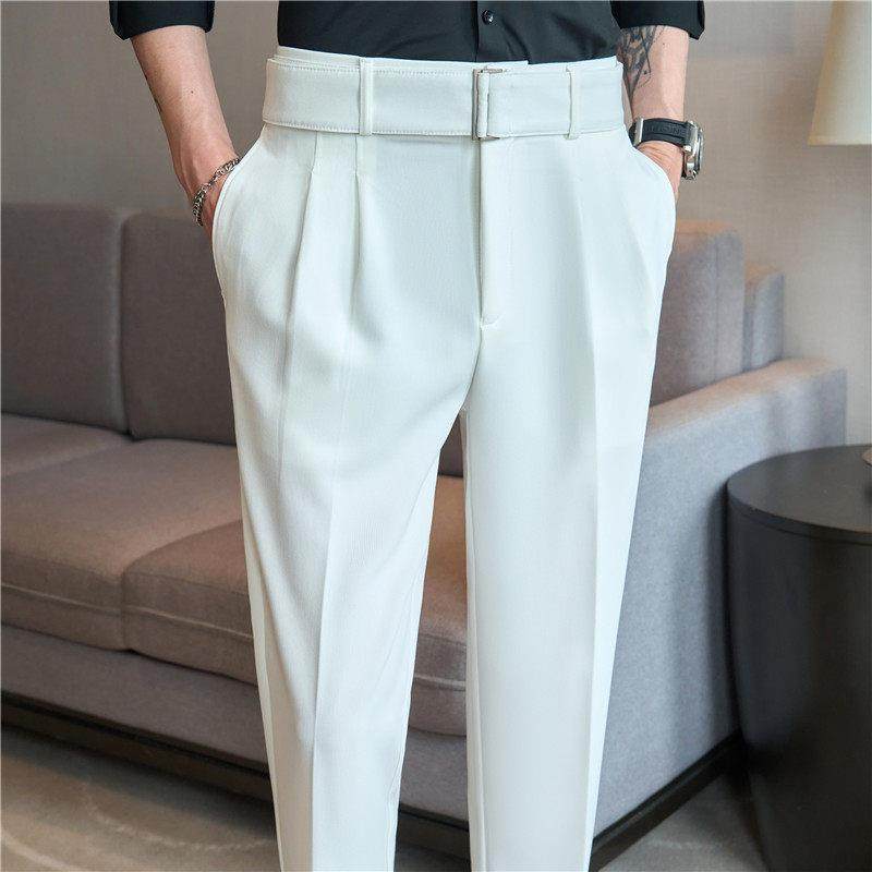 带腰带裤子感直筒西裤男垂坠感松紧腰休闲西装裤0119w,男装,西裤,淘宝优惠券,粉丝福利购,淘宝优惠卷