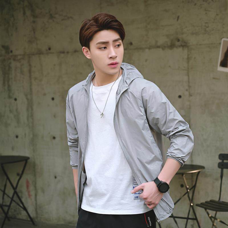 夏季防晒衣薄款透气男士2024新款大码连帽夹克户外休闲钓鱼皮肤衣