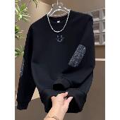 新款 时尚 韩版 2026春季 圆领卫衣男士 百搭潮流字母印花加0204w