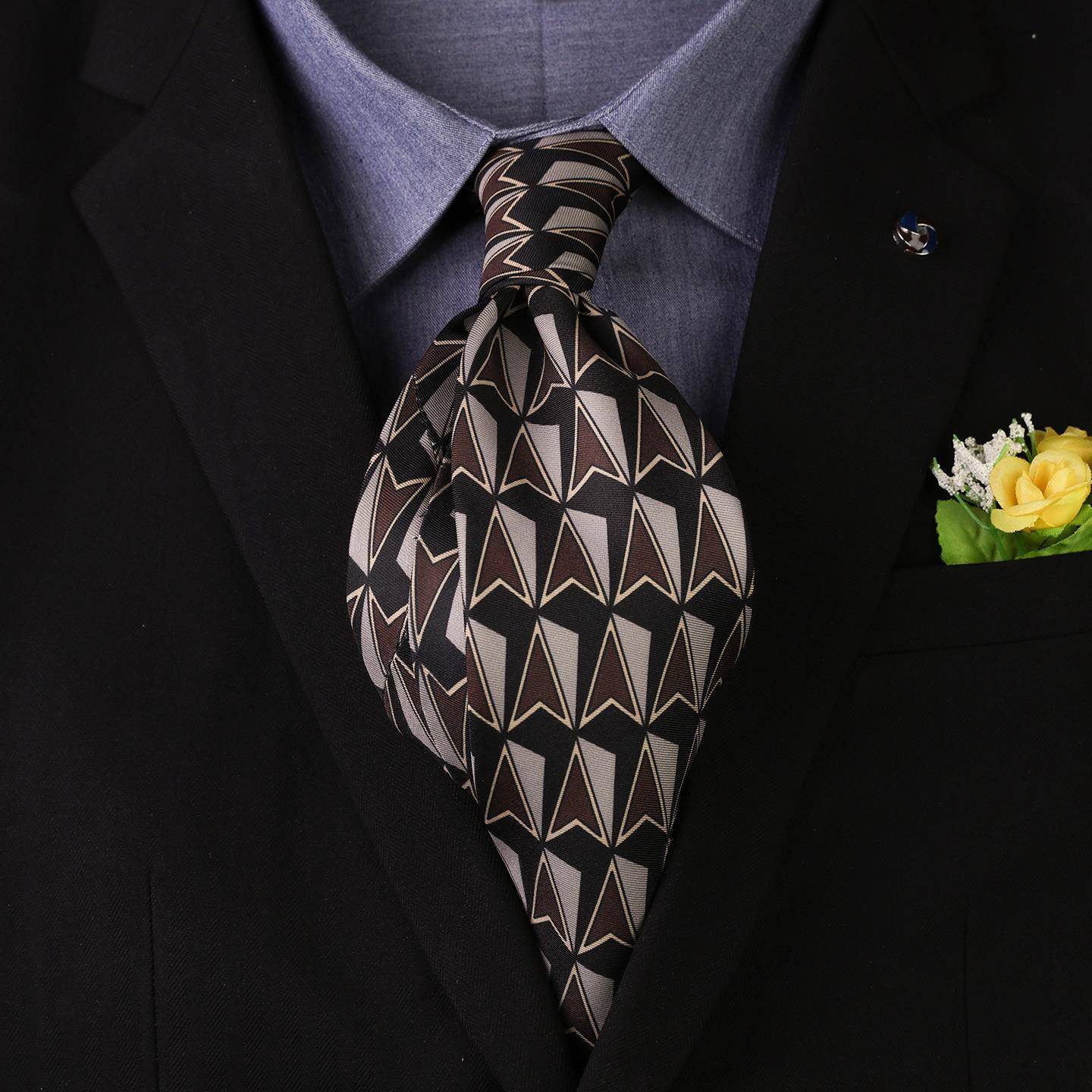 港风10CM手打西装领带休闲商务宽版彷新郎结婚礼盒1125w