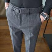 裤 无铁毛料西装 男式 加厚商务正装 春季 时尚 修身 休闲裤 0204w