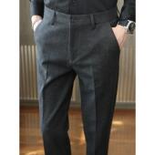 感英伦商务休闲长裤 西裤 0204w 加厚磨子西装 裤 男修身 春季