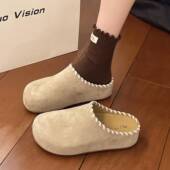 春季 早内增高一脚蹬博0127z 女外穿2026新款 厚底勃肯鞋 包头半拖鞋