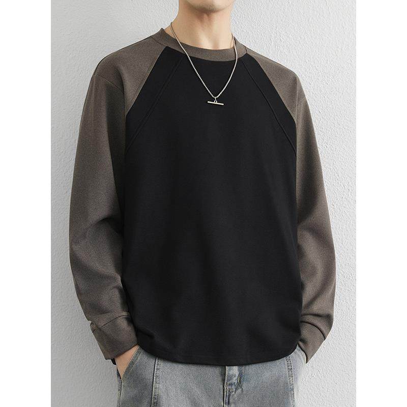 撞色打底衫男秋冬季加厚保暖法兰圆领长袖t恤内搭上衣0120k,男装,T恤,淘宝优惠券,粉丝福利购,淘宝优惠卷