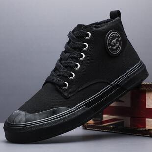 男士 时尚 帆布鞋 潮流休闲鞋 保暖马1226z 黑色高帮加绒男鞋 秋冬新款