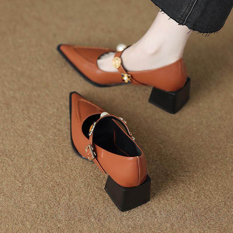 2026开春季新款尖头晚晚风绝美粗跟高跟单鞋法式玛丽珍女鞋0125w,女鞋,浅口单鞋,淘宝优惠券,粉丝福利购,淘宝优惠卷