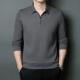 春季 中年长袖 T恤男翻领半拉炼polo衫 色质男士 爸爸男长袖 上0128w