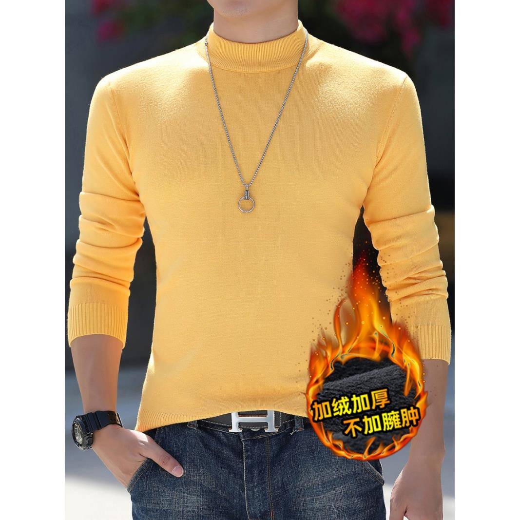 秋冬毛衣男士新款上衣色加厚外穿加绒季简约修身内搭百搭打0926c