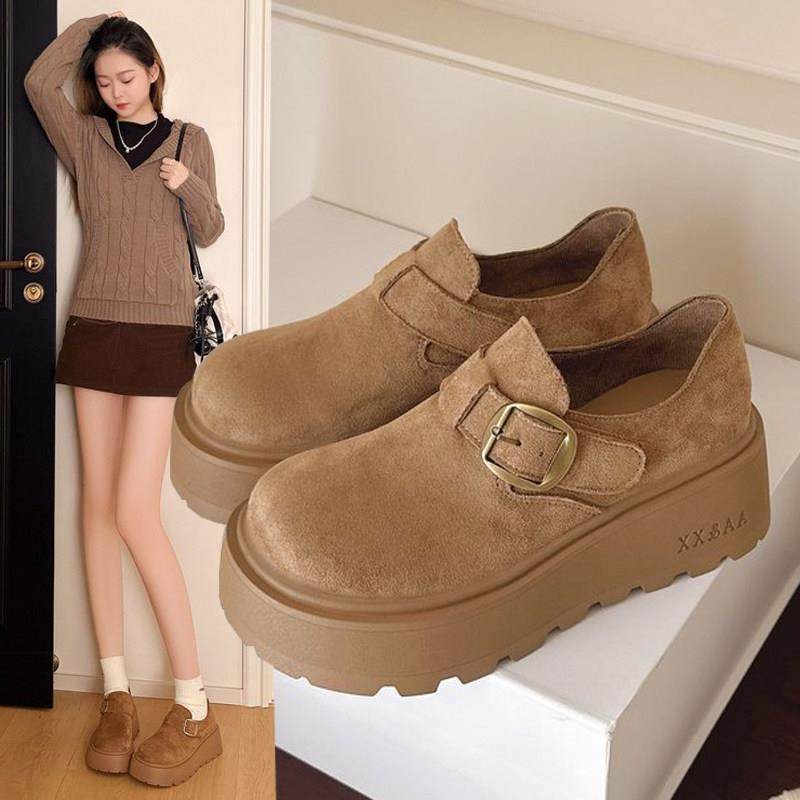 厚底全包勃肯鞋女鞋子2026年春季新款单鞋小个子一脚蹬乐福0115w,女鞋,勃肯鞋/软木鞋,淘宝优惠券,粉丝福利购,淘宝优惠卷