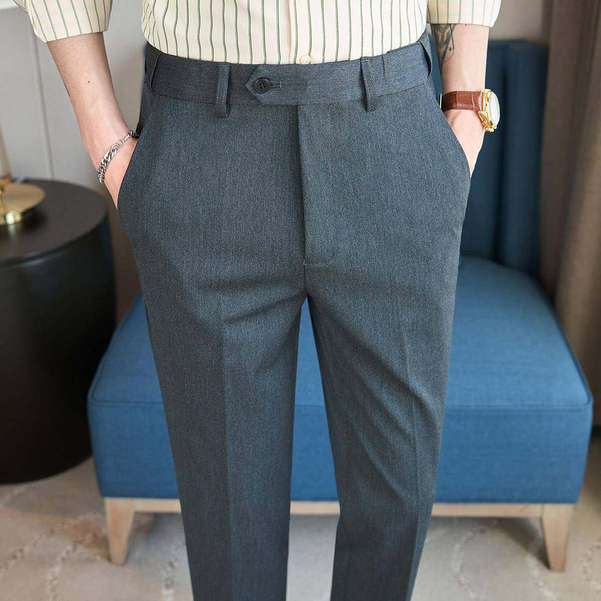 含松紧腰休闲西裤男修身小脚长裤色百搭商务正装西装裤0119w,男装,西裤,淘宝优惠券,粉丝福利购,淘宝优惠卷