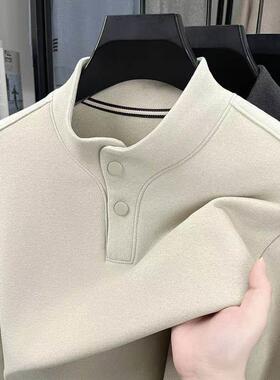 秋冬男士德绒打底衫加厚双面真按扣款冬季保暖打底长袖T恤立1224k