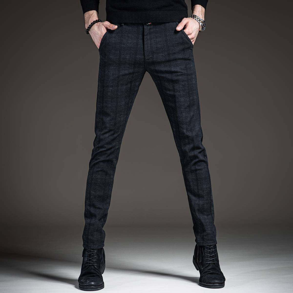 男士秋季褲子秋新款格子休閑褲修身小腳磨毛韓版潮流商務西0904m在類目 男裝, 休閒褲中 - 來自Buy2taobao.com提供專業的淘寶代購服務