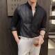 半边条纹衬衫 时尚 男长袖 个性 春季 2026新款 修身 高级感商务休0130r
