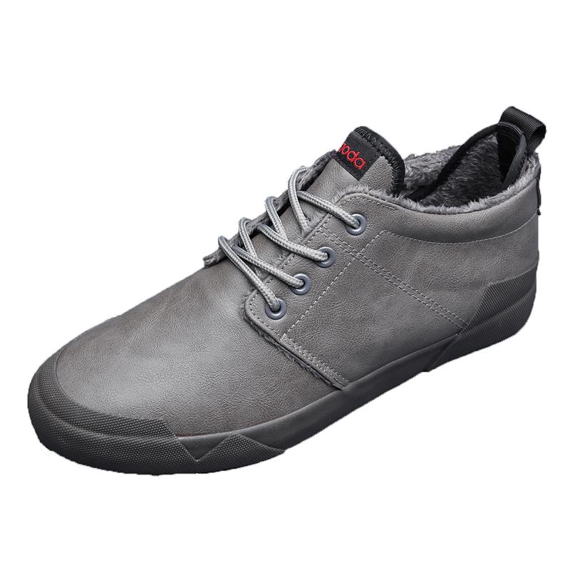 2025男鞋秋冬潮鞋子休闲鞋潮流软面皮鞋板鞋冬秋加绒加厚棉1030r