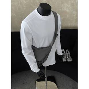 白色重量级男士长袖t恤秋季基本内层衬衫小领口圆领0120k