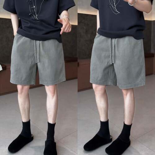 夏季新款阔休闲短裤男高级感极简风百搭宽松运动五分裤0624k