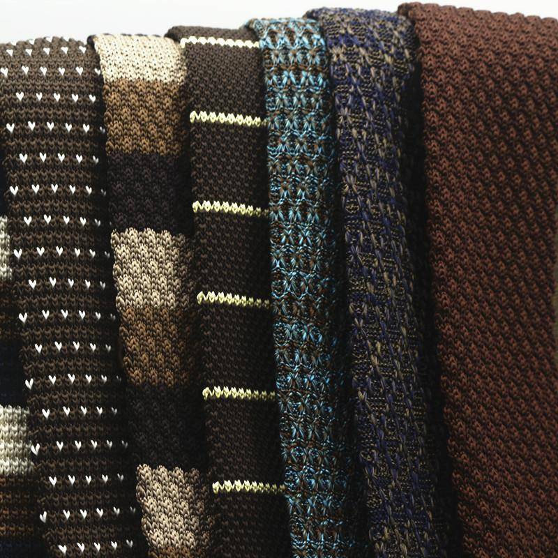 5公分咖色蓝色系男士平头针织领带韩版复古休闲英伦条纹上班1125w