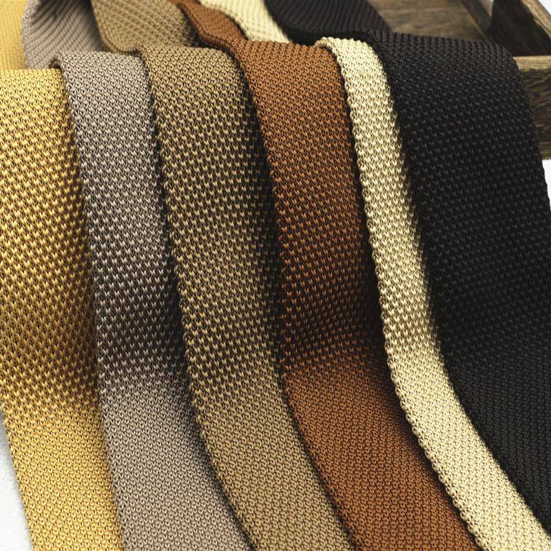 55公分咖色系男士平头针织领带韩版休闲英伦色棕色上班1125w