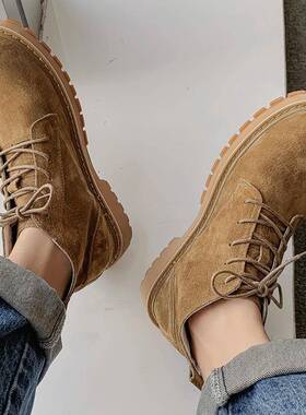 马丁靴男2025新款冬季透气中筒短靴子高筒英伦覆古休闲1103r