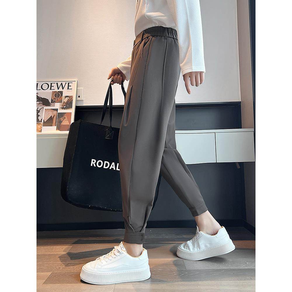 痞帅裤子男士潮牌春季款哈伦男裤2026新款垂感魔术贴束脚休0118r,男装,西裤,淘宝优惠券,粉丝福利购,淘宝优惠卷