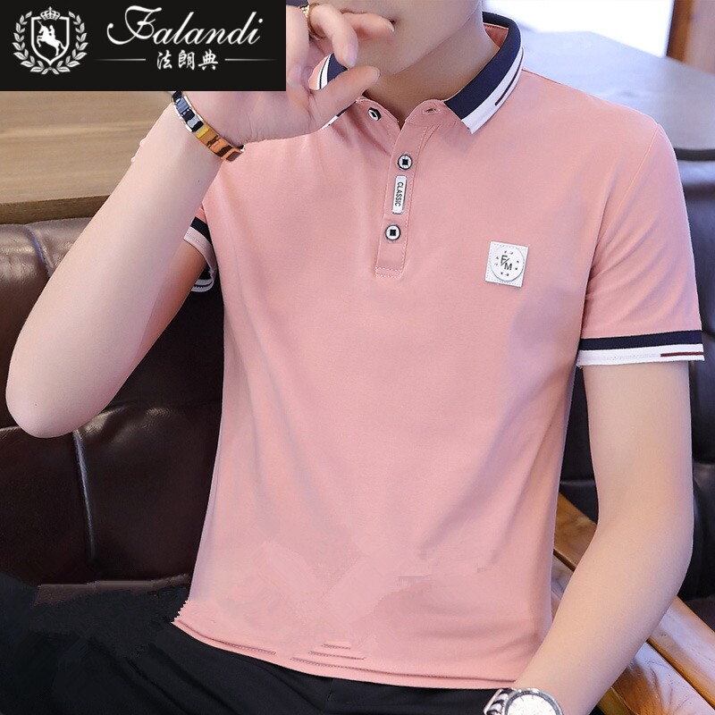 FLANDIins超火男士夏装气质潮牌情侣款短袖纯白色爸爸个性潮流t恤