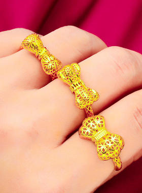 越南沙金女士结2025时尚蝴蝶戒指这直播戒指/指环全新