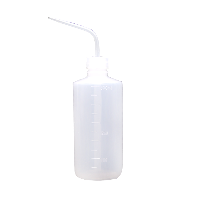 塑料洗瓶250 500 1000 ml 白头刻度鹅颈弯管洗涤瓶红头红嘴清洗瓶实验室洗瓶