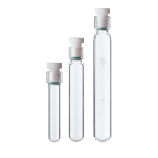 玻璃耐压管四氟塞试管5/10/15/25/35/50/75/100ml总磷总氮螺口比色管带刻度厚壁耐压瓶反应水解管化学防爆管