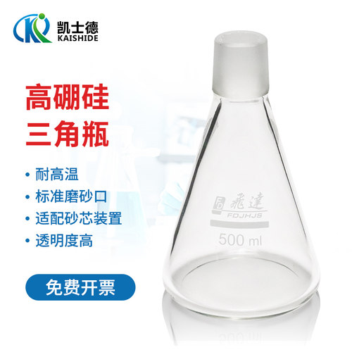 玻璃三角瓶 高硼硅耐高温 搭配砂芯过滤抽滤装置250 500 1000 300