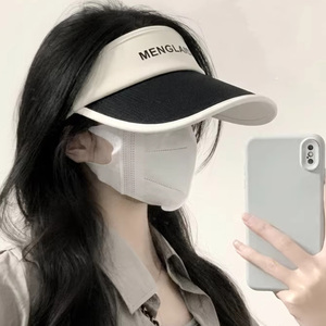 防晒帽夏季帽子女款2026新款显脸小跑步运动鸭舌空顶遮阳帽太阳帽