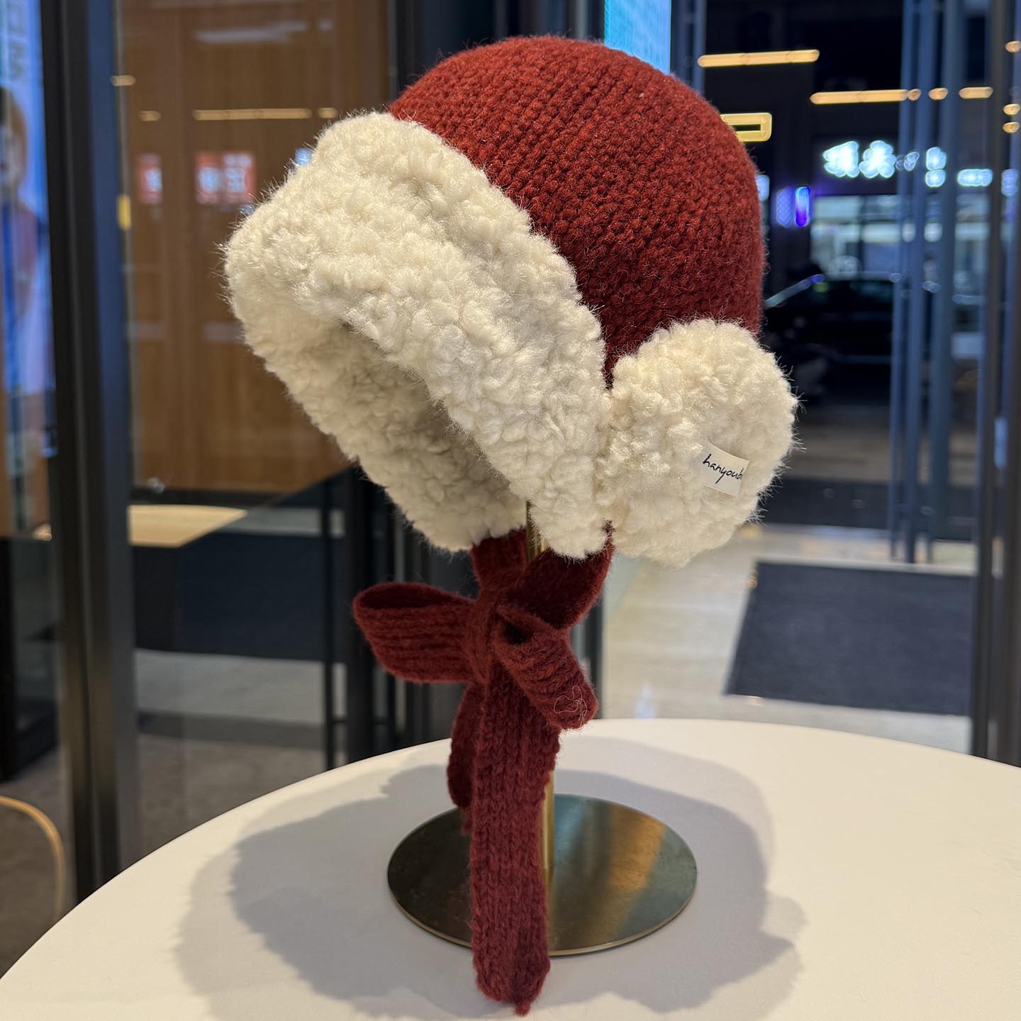 2025新款美拉德色毛绒保暖针织帽