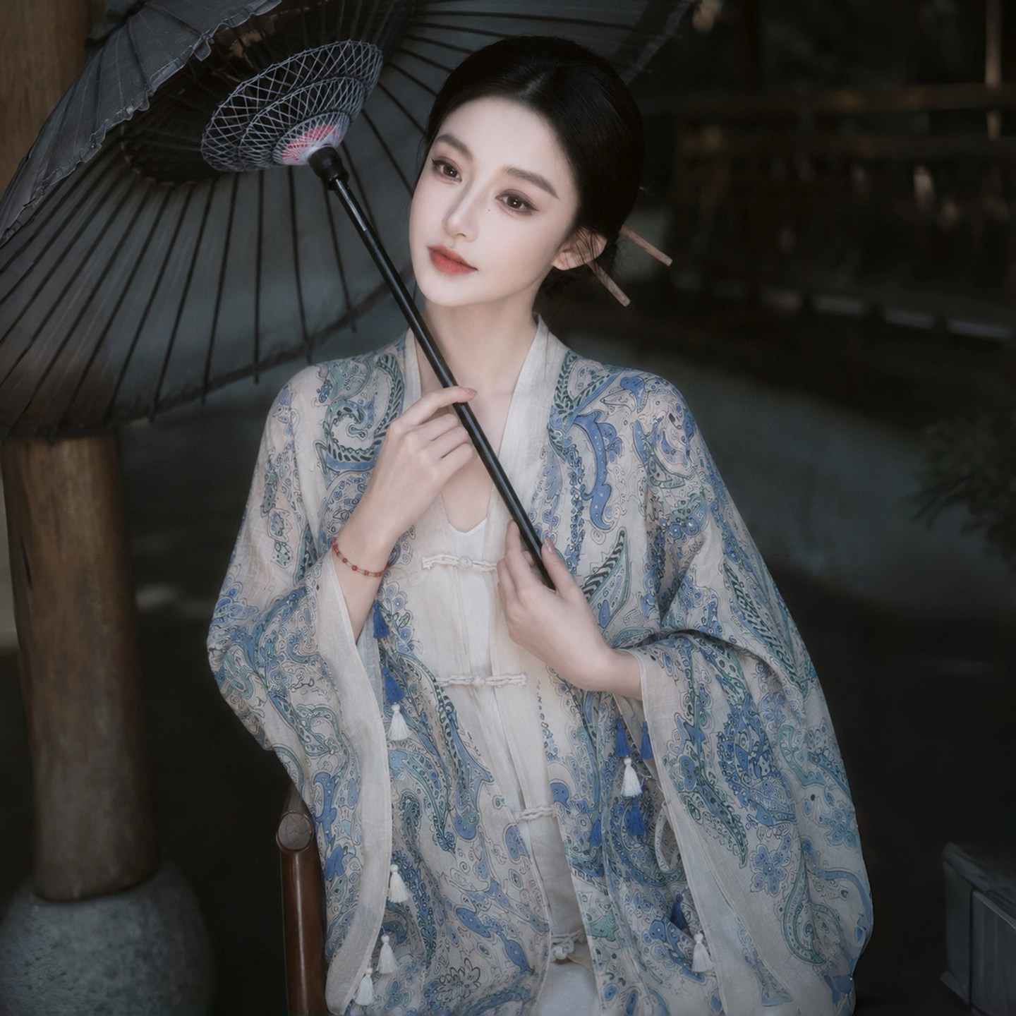 新中式腰果花防晒披肩丝巾女
