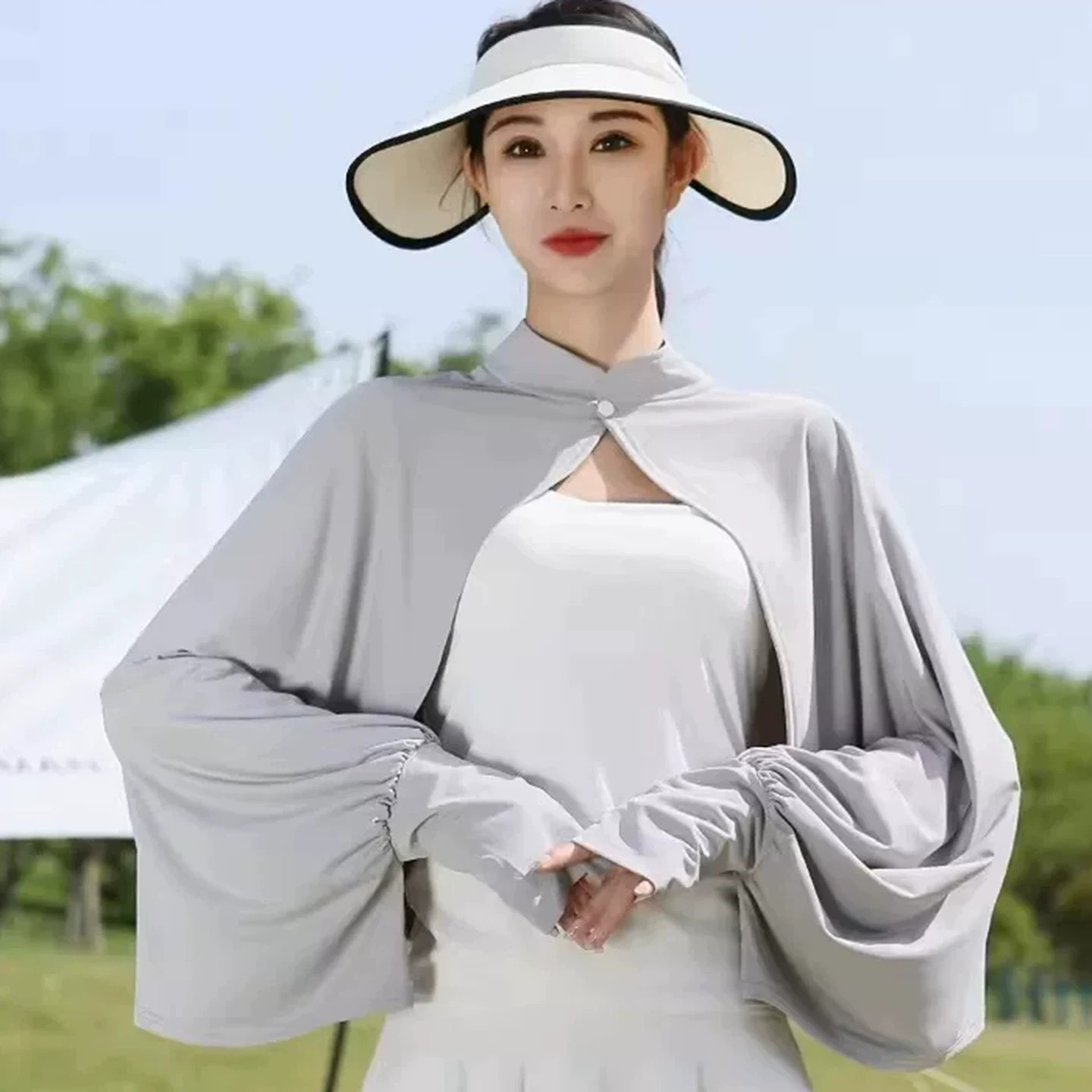 夏季冰丝防晒透气披肩女款