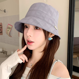 2026新款日系简约百搭渔夫帽女春夏季遮阳盆帽高级感显脸小水桶帽
