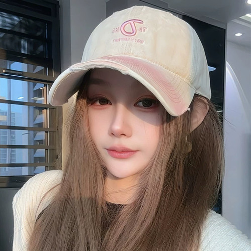 复古渐变宽檐防晒显脸小棒球帽