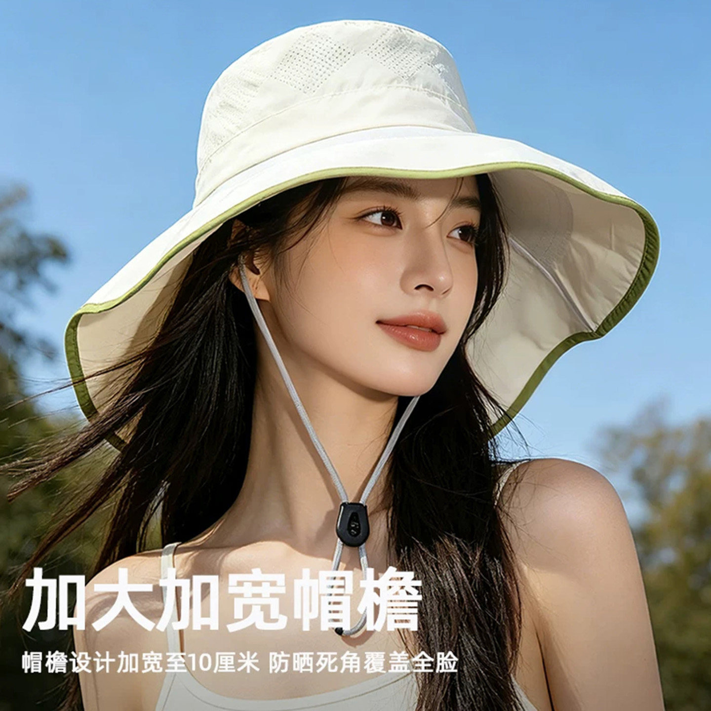 2026夏季女款护颈渔夫防晒帽图片