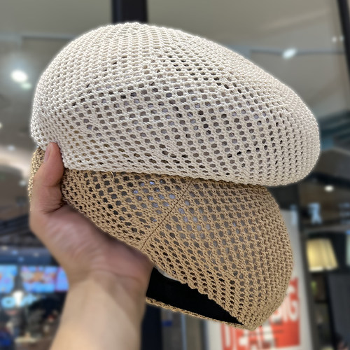花少秦岚同款法式镂空透气贝雷帽